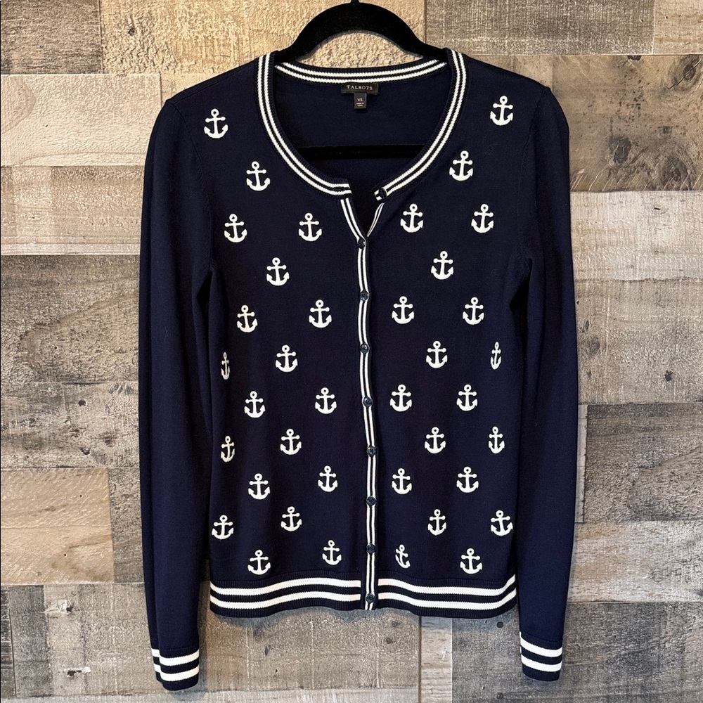 Talbots Nautical Cardigan with anchors Size XS - Picture 13 of 16